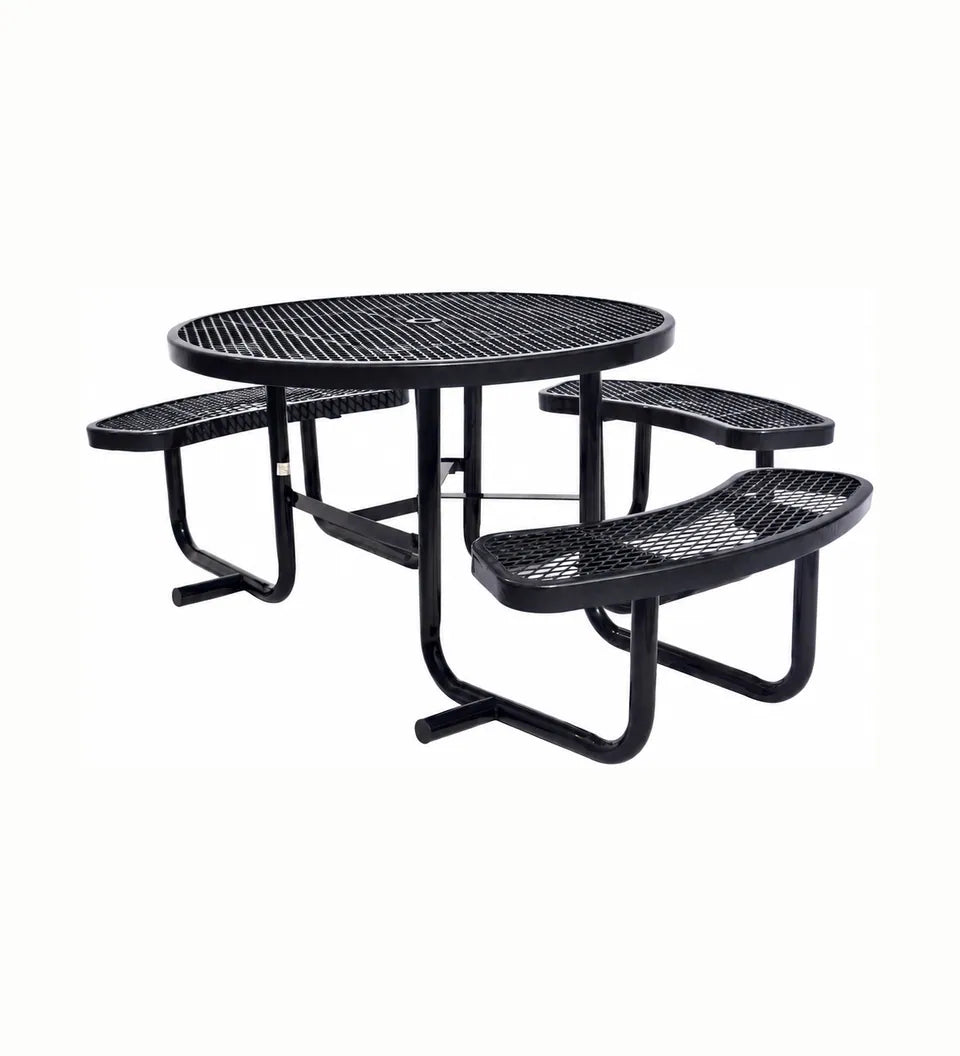 ADA 46 in Round Expanded Metal Picnic Table in black.