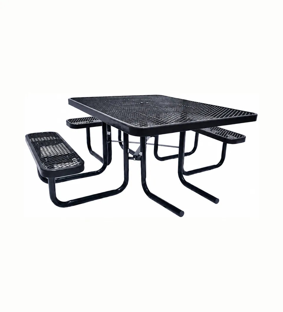 ADA 46 in Square Expanded Metal Picnic Table in black.